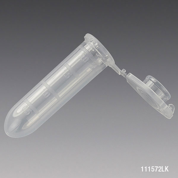 Globe Scientific Microcentrifuge Tube, 2.0mL, PP, Attached Locking Snap Cap, Graduated, Natural, Lot Certified: Rnase, Dnase, Pyrogen, ATP and Human DNA Free Microcentrifuge Tube; Microtube; Eppendorf Tube; Micro CT; 2.0mL; Centrifuge Tube; Locking Cap;